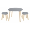 Kép 3/3 - Asztal 2 székkel fából - ezüstszürke