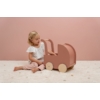 Kép 2/4 - Little Dutch rózsaszín fa játék babakocsi kislányoknak babával