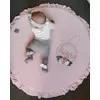 Kép 1/4 - Kör alakú játszószőnyeg fodros - rózsaszín
