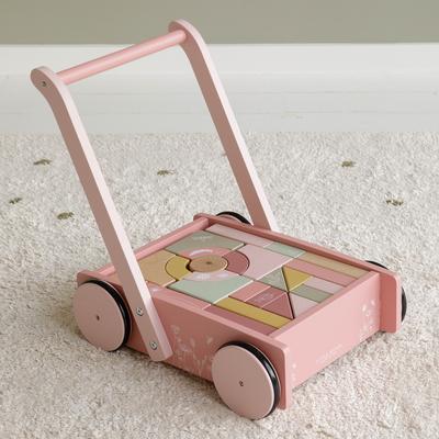 Little Dutch fa járássegítő építőelemekkel - pink