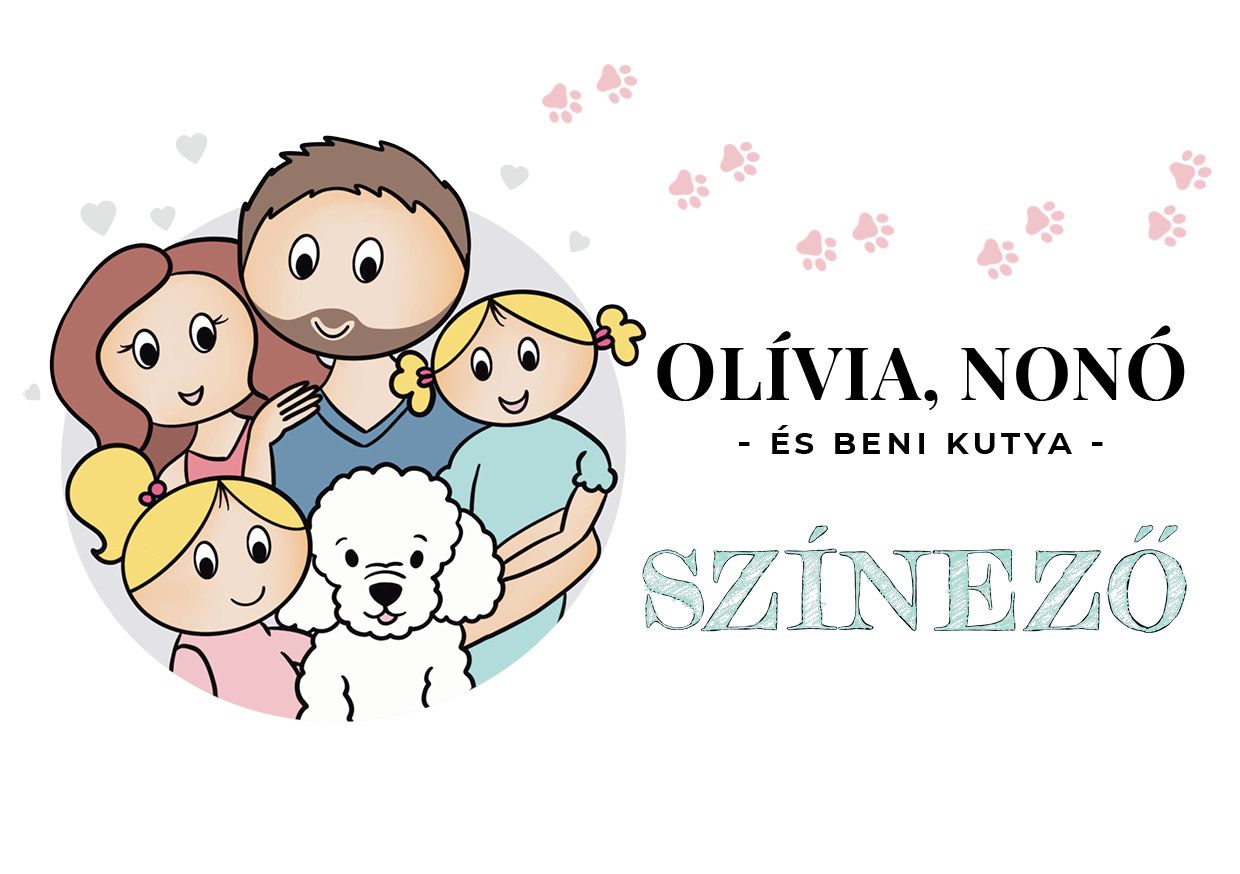 Olívia, Nonó és Beni kutya színező